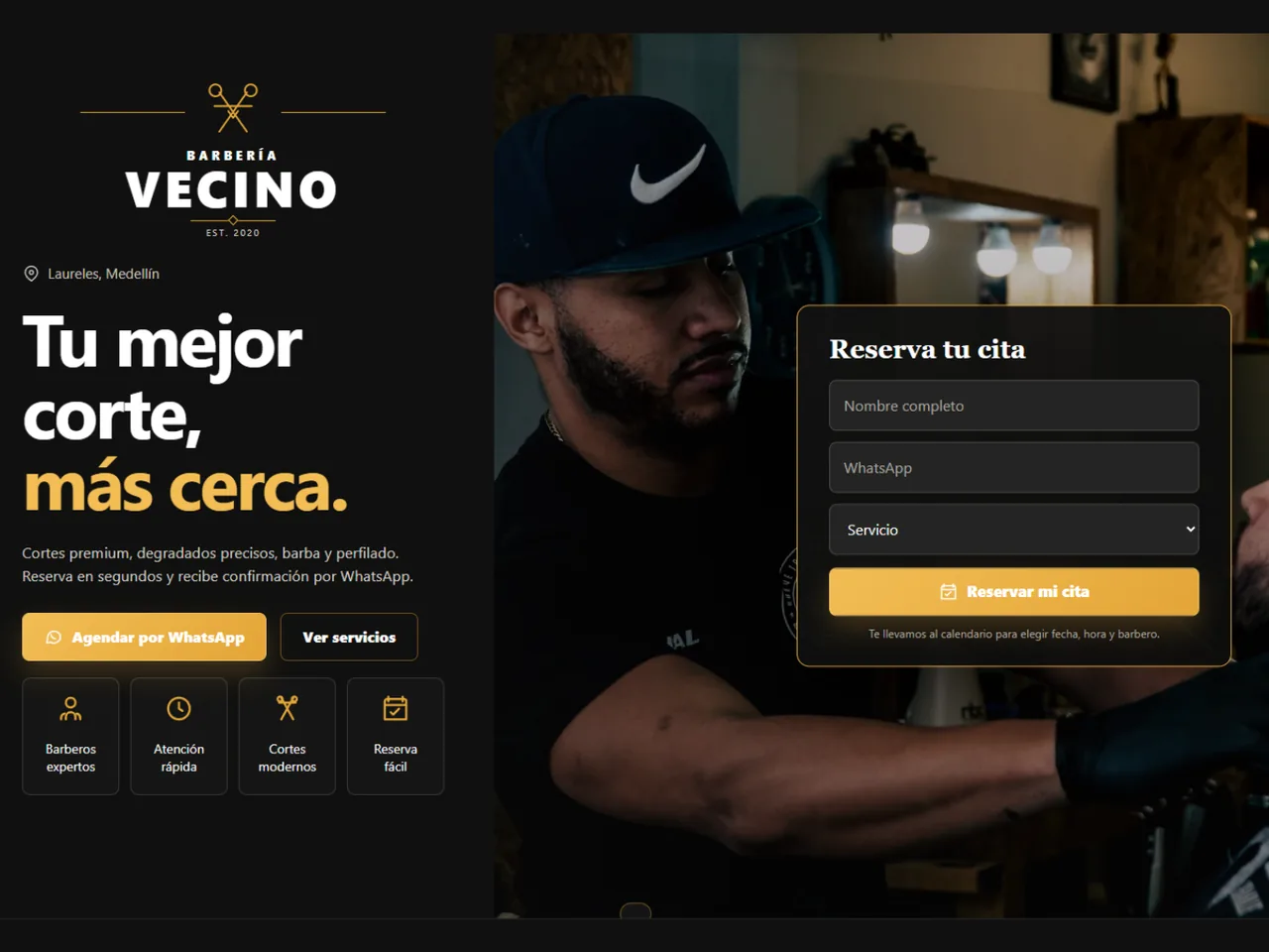 Campaña digital para barberías con reserva por WhatsApp
