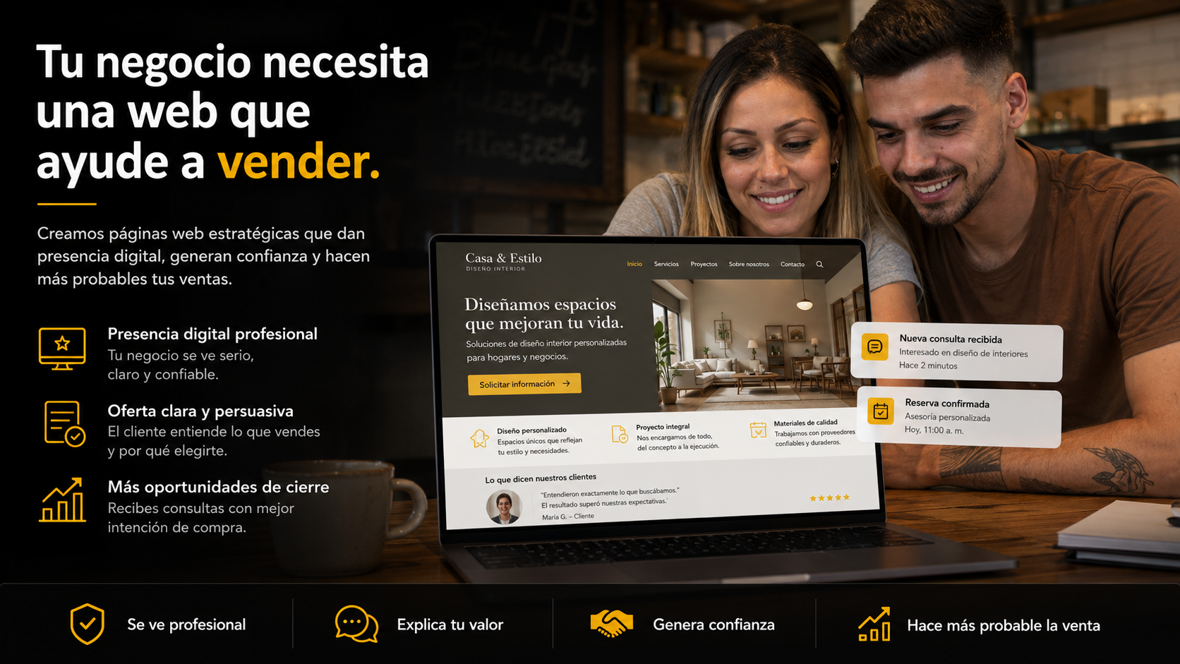 Comparación entre publicaciones sueltas y una campaña digital conectada a una página de conversión